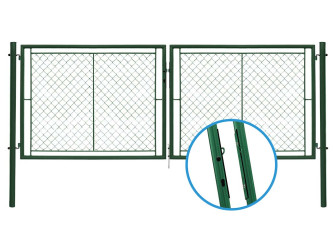 Brána IDEAL II. dvoukřídlá, 4037x1550mm, Zn+PVC, zelená